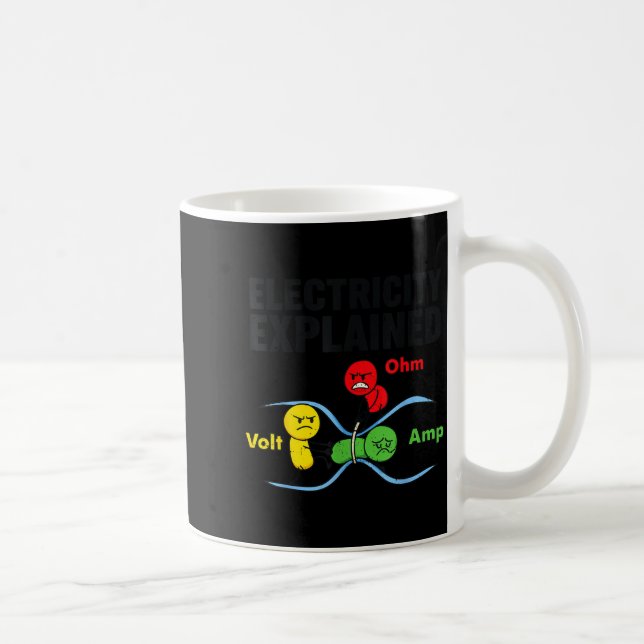 Electricity Explained Funny Geeky Physics Humor Sc Kaffeetasse (Rechts)