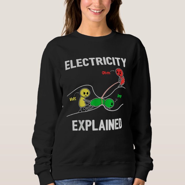 Electricity Explained Ohm Volt Ampere  Electrician Sweatshirt (Vorderseite)