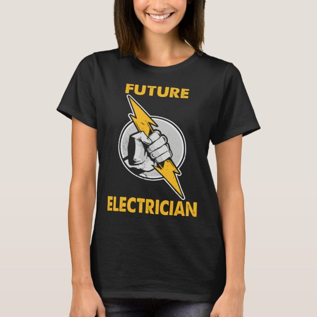 Electricity lightning  Future Electrician T-Shirt (Vorderseite)