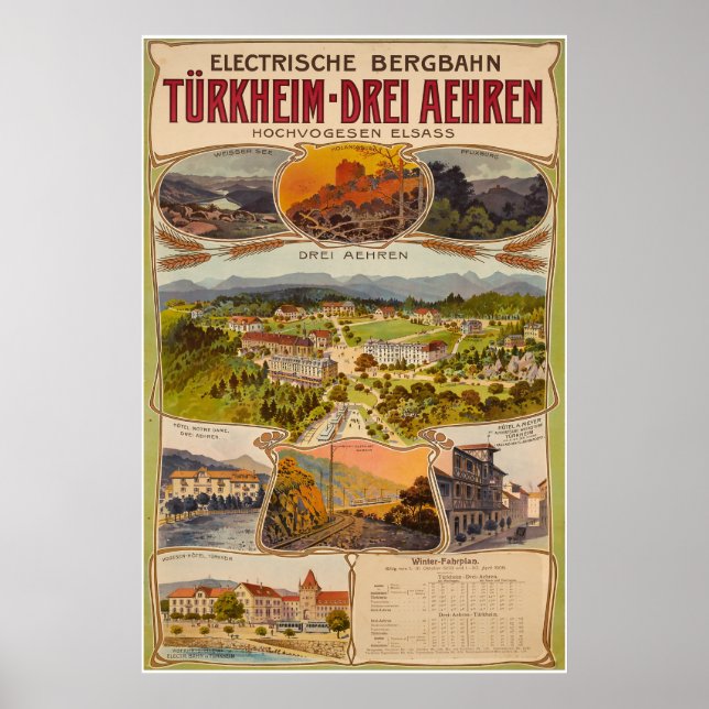 Electrische Bergbahn Türkheim-Drei Aehren, Poster (Vorne)