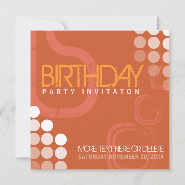 Electro Grunge Dance Party Geburtstag Einladung (Vorderseite)