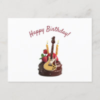 Electro Guitar Chocolate Strawberry Birthday Cake