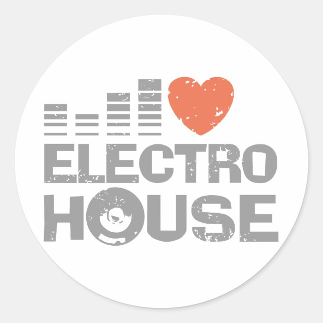 Electro House Runder Aufkleber (Vorderseite)
