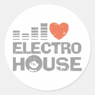 Electro House Runder Aufkleber