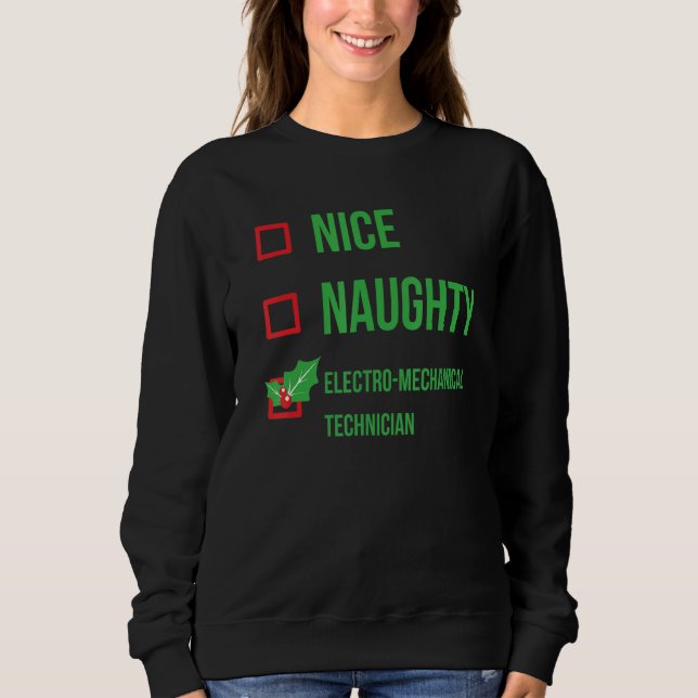 Electro Mechaniker Funny Pajama Christm Sweatshirt (Vorderseite)