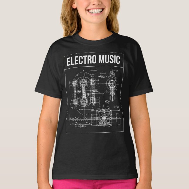 Electro-Musik-Plakatdesign T-Shirt (Vorderseite)