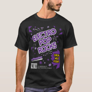 Electro-Pop-Felsen-Süßigkeits-lila T - Shirt