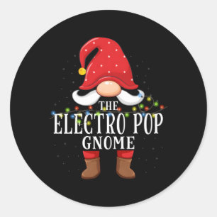 Electro Pop Gnome Family Pajama Runder Aufkleber