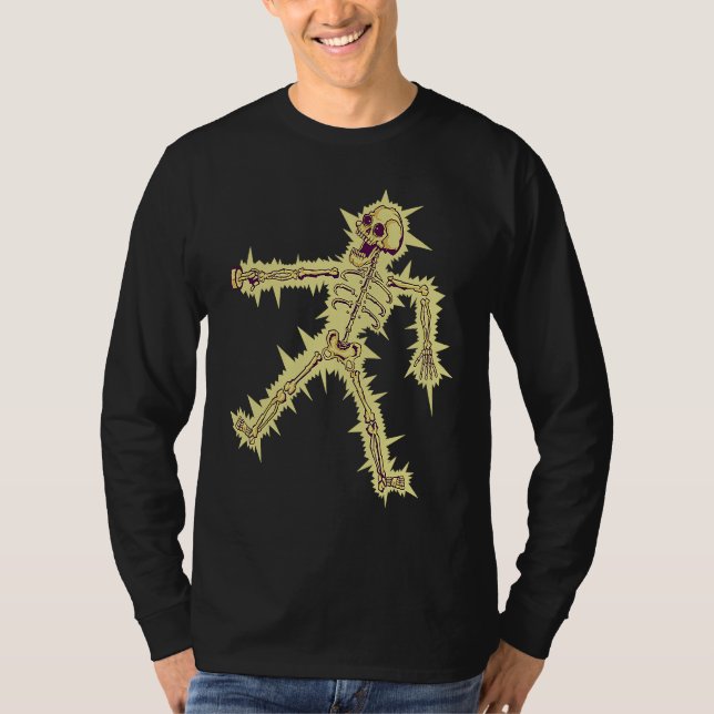 Electrocuted Skeleton Halloween T-Shirt (Vorderseite)