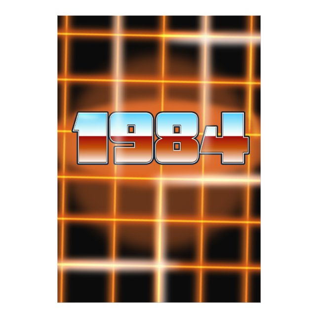 Electronic 1984 Cartoon Poster. Fotodruck (Vorne)