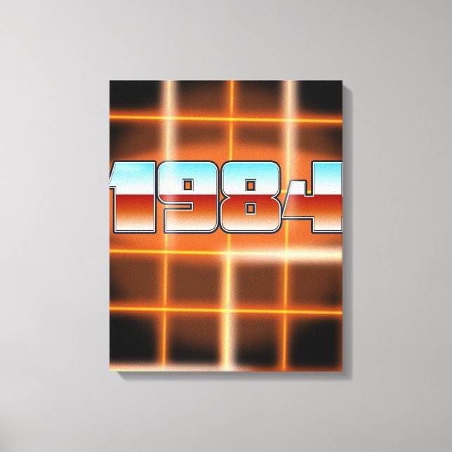 Electronic 1984 Cartoon Poster. Leinwanddruck (Vorderseite)