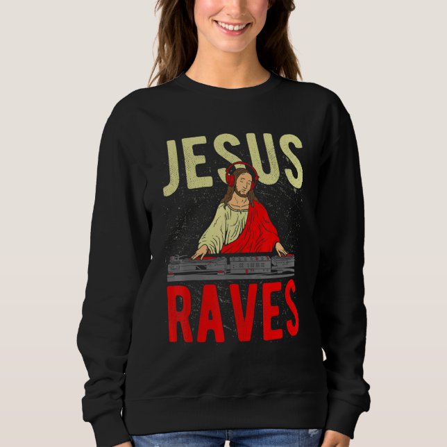 Electronic Music Edm Vinyl Turntable Dj Sweatshirt (Vorderseite)