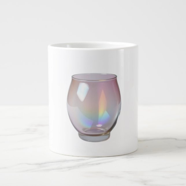 Electroplated Iridescent Glass Dynamic Holographic Jumbo-Tasse (Vorderseite)