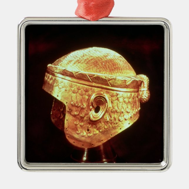 Electrum-Sturzhelm von König Mes-Kalem-Graben Silbernes Ornament (Vorne)
