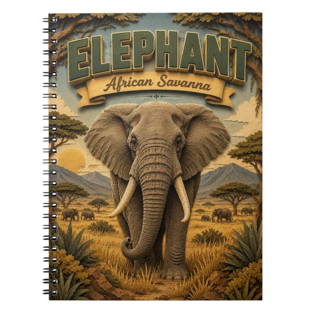 Elefant afrikanische Savanne POPCUT Notizblock (Vorderseite)