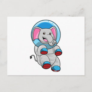 Elefant als Astronaut in der Glashsphäre Postkarte