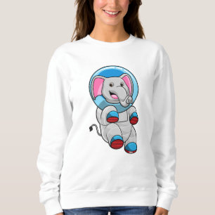Elefant als Astronaut in der Glashsphäre Sweatshirt