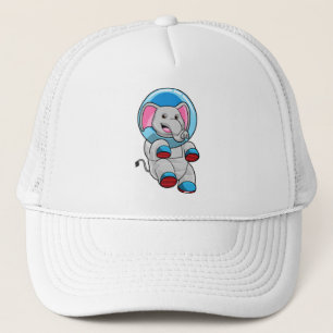 Elefant als Astronaut in der Glashsphäre Truckerkappe