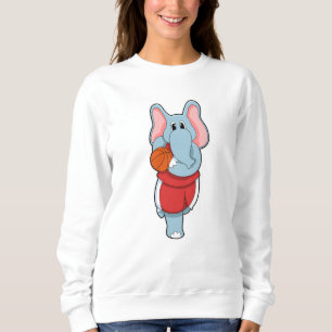 Elefant als Basketballspieler mit Basketball Sweatshirt