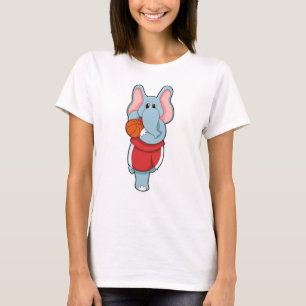 Elefant als Basketballspieler mit Basketball T-Shirt