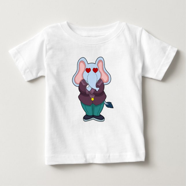Elefant als Bräutigam mit Anzug.PNG Baby T-shirt (Vorderseite)