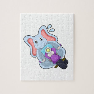 Elefant als Fahrrad mit Motorrad.PNG Puzzle