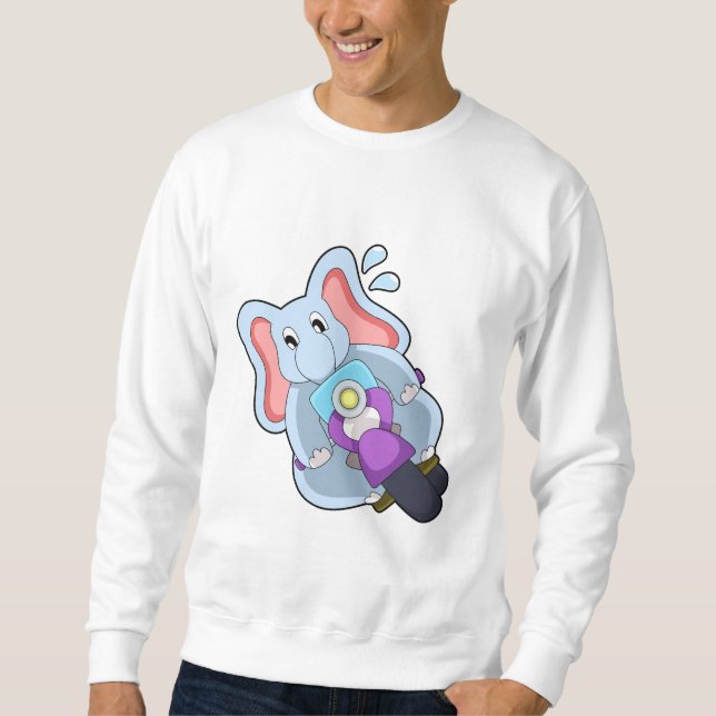 Elefant als Fahrrad mit Motorrad.PNG Sweatshirt (Vorderseite)
