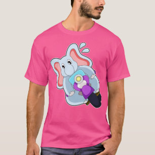 Elefant als Fahrrad mit Motorrad T-Shirt