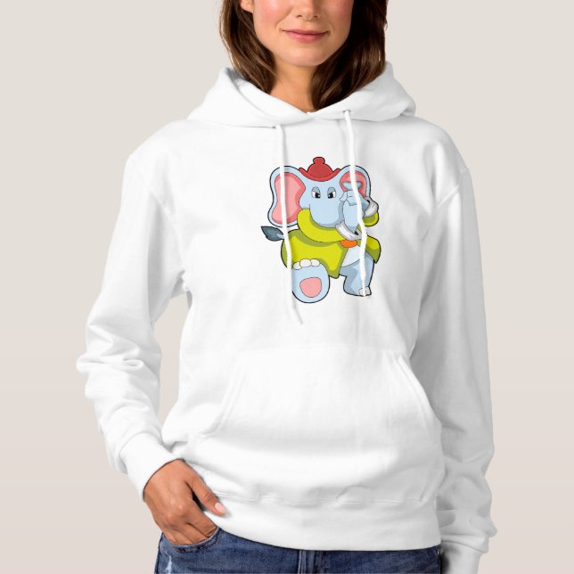 Elefant als Feuerwehrmann mit Proboscis Hoodie (Vorderseite)