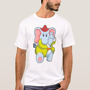 Elefant als Feuerwehrmann mit Proboscis T-Shirt