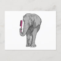 Elefant als Friseur mit Kamm
