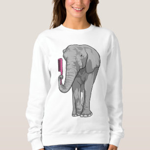 Elefant als Friseur mit Kamm Sweatshirt
