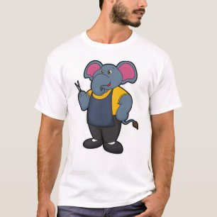 Elefant als Friseur mit Schere T-Shirt