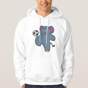Elefant als Fußballspieler mit Fußball Hoodie