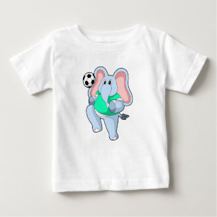 Elefant als Fußballspieler mit Fußball.PNG Baby T-shirt