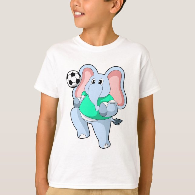 Elefant als Fußballspieler mit Fußball.PNG T-Shirt (Vorderseite)