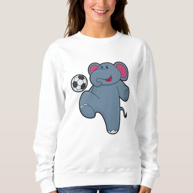 Elefant als Fußballspieler mit Fußball Sweatshirt (Vorderseite)