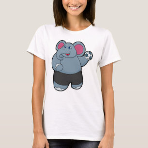Elefant als Handballspieler mit Handball T-Shirt