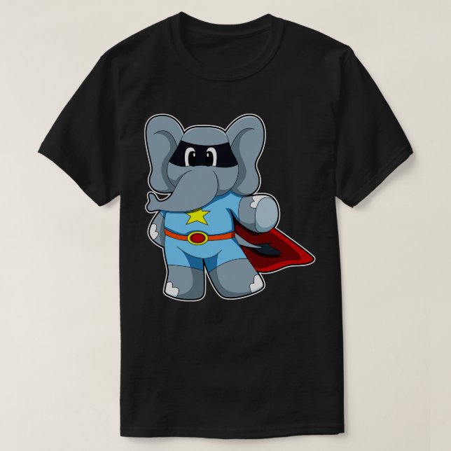 Elefant als Held mit Kap T-Shirt (Design vorne)