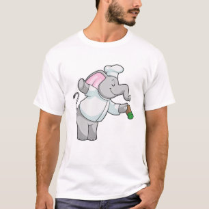 Elefant als Koch mit Salzstreuer T-Shirt