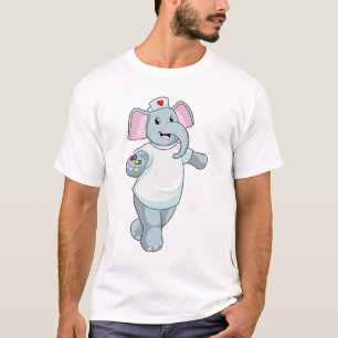 Elefant als Krankenschwester mit Medizin T-Shirt