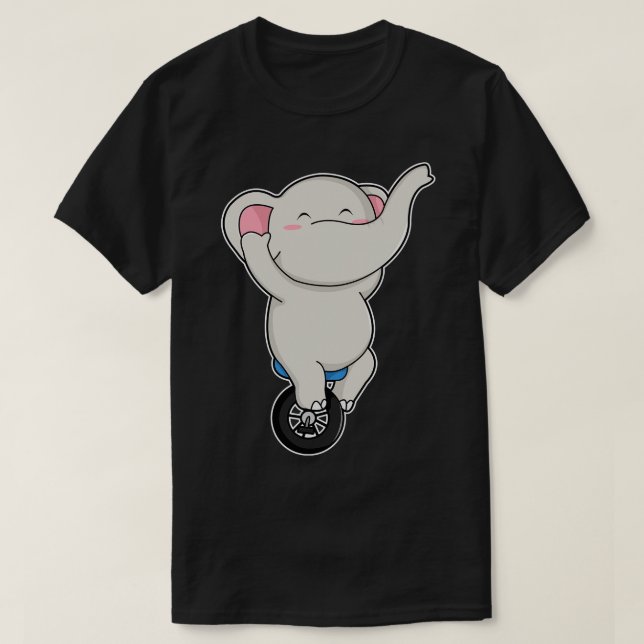 Elefant als Künstler bei Zirkus mit Reifen T-Shirt (Design vorne)