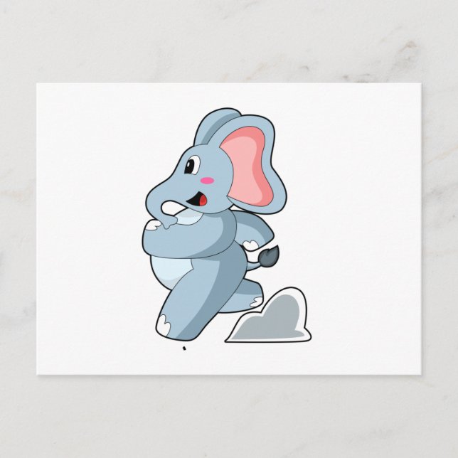 Elefant als Läufer Postkarte (Vorderseite)