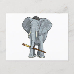 Elefant als Maler mit Pinsel Postkarte