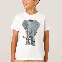 Elefant als Maler mit Pinsel