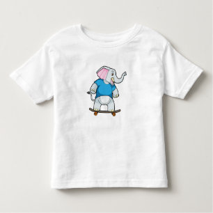 Elefant als Skater mit Skateboard Kleinkind T-shirt
