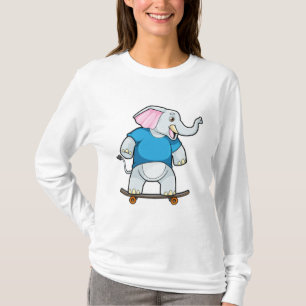 Elefant als Skater mit Skateboard T-Shirt