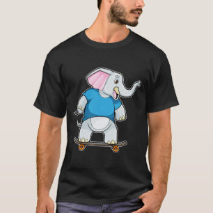 Elefant als Skater mit Skateboard T-Shirt