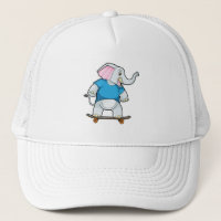 Elefant als Skater mit Skateboard