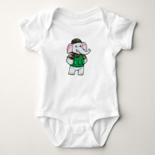 Elefant als Soldat mit Uniform & Helm Baby Strampler